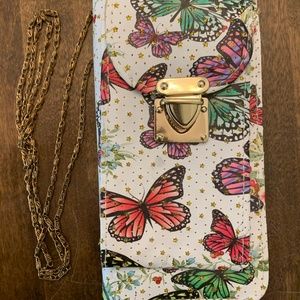 Butterfly Chain Purse Wallet Phone Case Crossbody Shoulder Handbag NEW
